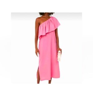 NWOT Pomander Place one shoulder dress. Perfect pink!